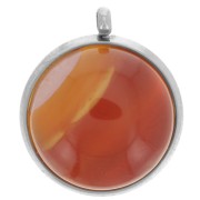 Pendente castone per cabochon piatto da 12 mm - Acciaio inossidabile 303L x1