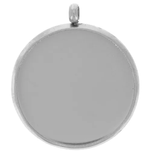 Pendente castone per cabochon piatto da 14 mm - acciaio inossidabile 303L x1
