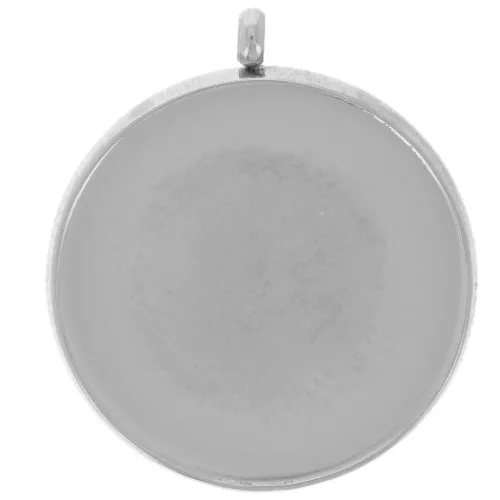 Pendente castone per cabochon piatto da 16 mm - Acciaio inossidabile 303L x1