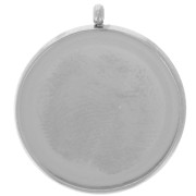 Pendente castone per cabochon piatto da 18 mm - acciaio inossidabile 303L x1