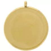 Pendente castone per cabochon piatto da 18 mm -Acciaio inossidabile 303L dorato x1