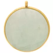 Pendente castone per cabochon piatto da 18 mm -Acciaio inossidabile 303L dorato x1