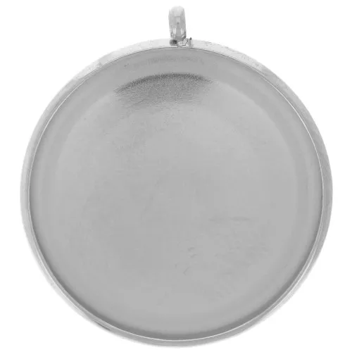 Pendente castone per cabochon piatto da 20 mm - acciaio inossidabile 303L x1