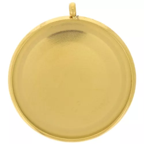 Pendente castone per cabochon piatto da 20 mm -Acciaio inossidabile 303L dorato x1