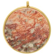 Pendente castone per cabochon piatto da 20 mm -Acciaio inossidabile 303L dorato x1