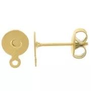 Orecchini a disco da 6 mm con anello chiuso - Acciaio inossidabile dorato 304L x20