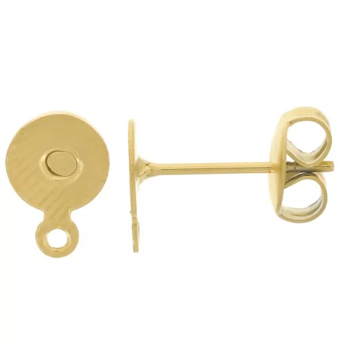 Orecchini a disco da 6 mm con anello chiuso - Acciaio inossidabile dorato 304L x20