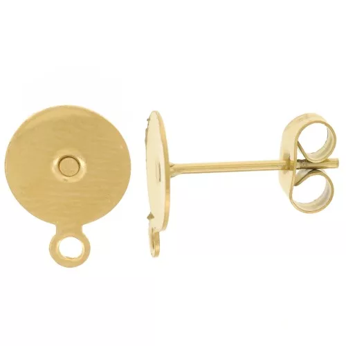 Orecchini a disco da 8 mm con anello chiuso - Acciaio inossidabile dorato 304L x20
