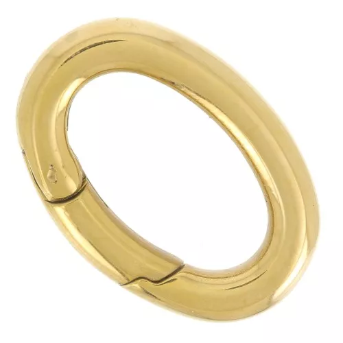 Chiusura a moschettone ovale da 18 mm - Acciaio inossidabile 316L Dorato x1