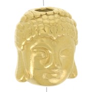 Perlina testa di Buddha 9x11 mm - Acciaio inossidabile dorato x1|raw }}