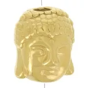 Perla a forma di testa di Buddha 9x11 mm - Acciaio inossidabile 304 Dorato x1