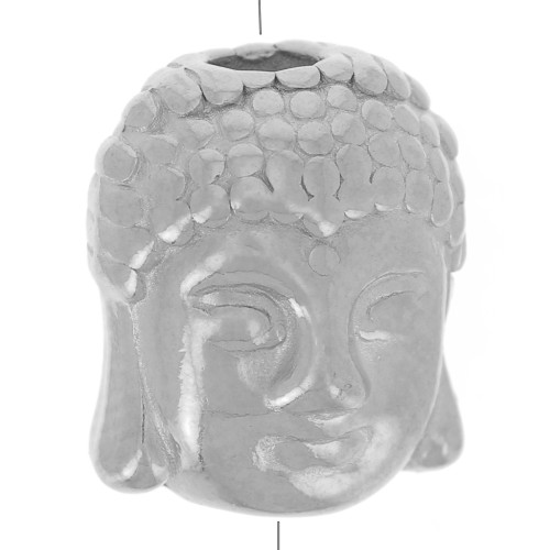 Perlina a testa di Buddha 9x11 mm - acciaio inox 316L x1