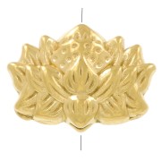 Perla a forma di fiore di loto 8x12 mm - Acciaio inossidabile 304 Dorato x1