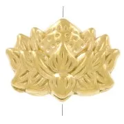 Perla a forma di fiore di loto 8x12 mm - Acciaio inossidabile 304 Dorato x1