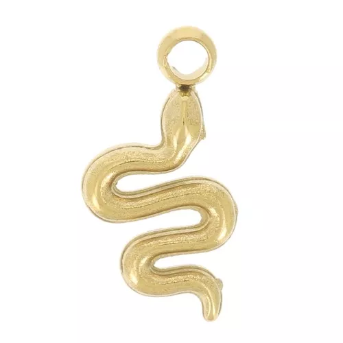 Ciondolo a serpente 10x5 mm - Acciaio inossidabile 304L dorato x1