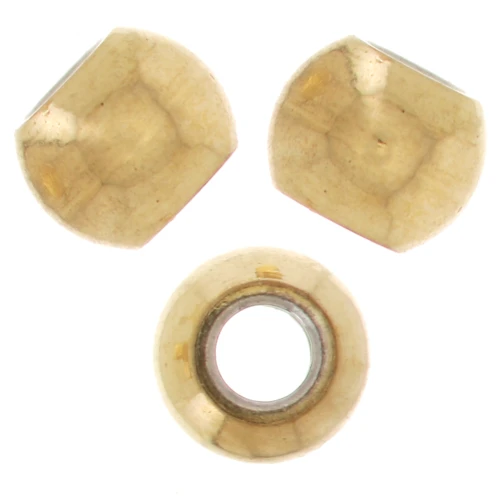 Perla rotonda appiattita da 2,5 mm - Acciaio inossidabile 304L Dorato x10