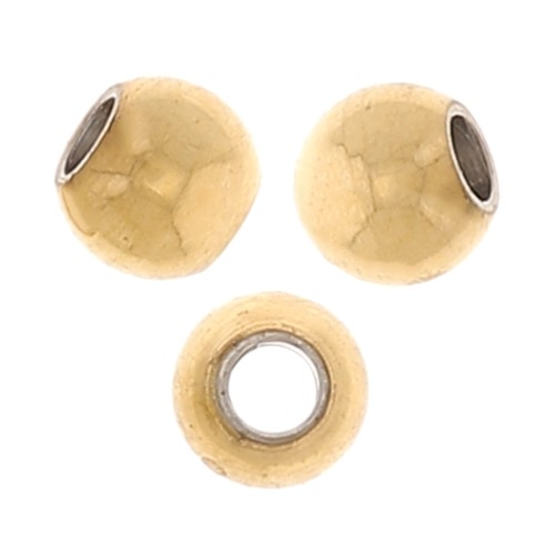 Perline rotonde da 2,5 mm - Acciaio inossidabile 304L dorato x10