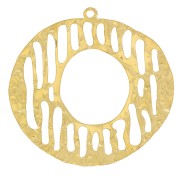 Pendenti irregolari martellati 30 mm grafica acciaio inox 316L dorato x2|raw }}