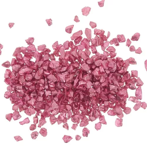 Trucioli di vetro - Lustro irregolare legato alla resina - Rosso metallizzato x10g
