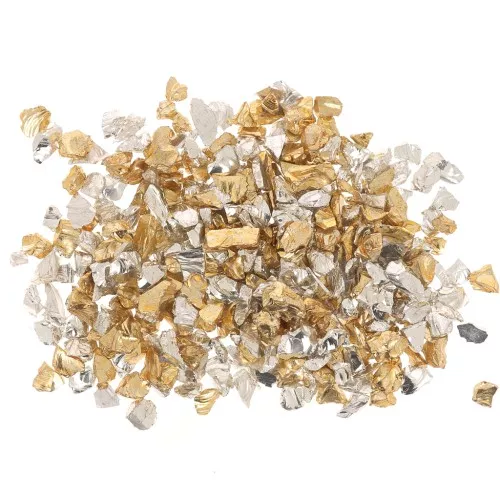 Trucioli di vetro frantumati - Lucentezza irregolare della resina - Mix Doré - Argenté x10g