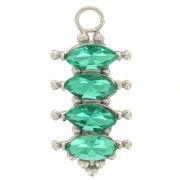 Pendente barra 17x8 mm con ossidi di zirconio - Acciaio inox 304L - Emerald x1|raw }}