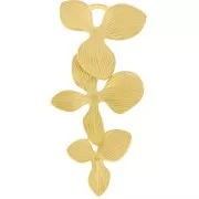 Pendenti intercalari 3 fiori di orchidea 45x22 mm Acciaio inox 316L dorato x2