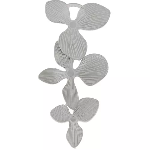 Pendenti intercalari 3 fiori di orchidea 45x22 mm Acciaio inossidabile 316L x2