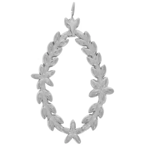 Pendenti forma di corona di foglie di alloro 34x19 mm-Acciaio inossidabile 304L x2