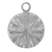 Ciondolo rotondo da 7 mm con stella polare - acciaio inossidabile 304L x1|raw }}