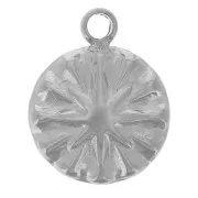 Ciondolo rotondo da 7 mm con stella polare - acciaio inossidabile 304L x1