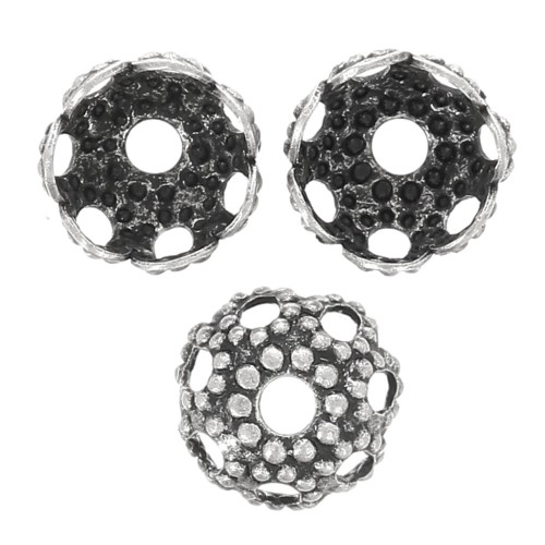 Coppette filigranate mm. 4 argentate brunite x20