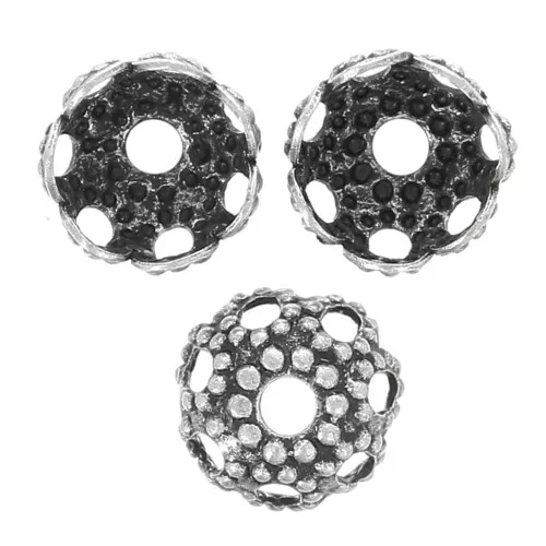 Coppette filigranate mm. 4 argentate brunite x20