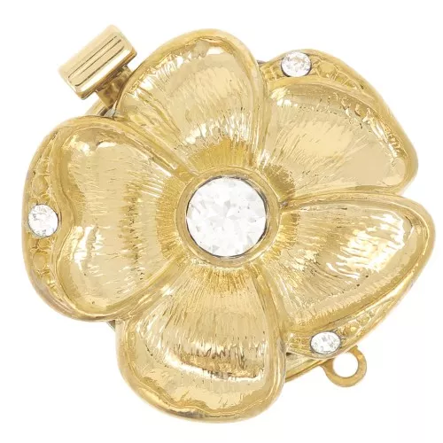 Chiusura fiore con ossido di zirconio 22 mm - Oro x1