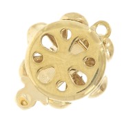 Chiusura fiore con ossido di zirconio 12 mm - dorato x1