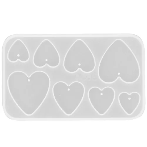 Stampo in silicone per pendenti a cuore in resina - Trasparente x1