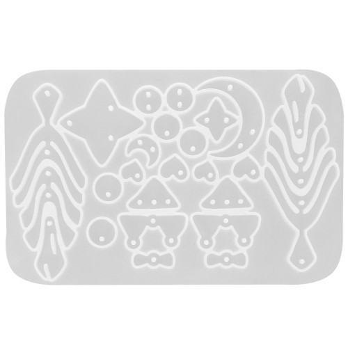 Stampo in silicone per distanziatori Luna e Stella in resina -Trasparente x1