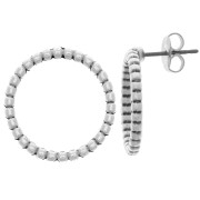 Orecchini a cerchio con palline 19 mm Placcatura in argento anticato x2|raw }}