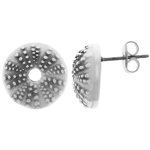 Orecchini con ricci di mare da 15 mm - placcatura in argento anticato x2