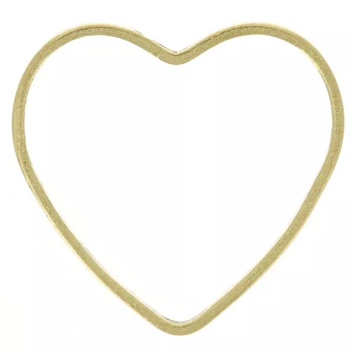 Anello di montaggio e tessitura a cuore 14x14 mm - Ottone grezzo x1