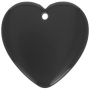 Pendente cuore in resina opaca 36x36,5 mm - Nero x1|raw }}