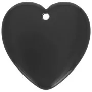 Pendente cuore in resina opaca 36x36,5 mm - Nero x1