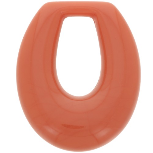 Pendente goccia cavo in resina opaca 33x27 mm - Terracotta x1