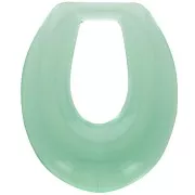 Pendente a goccia cavo in resina trasparente 33x27 mm - Verde chiaro x1