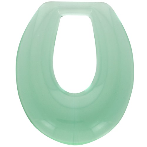 Pendente a goccia cavo in resina trasparente 33x27 mm - Verde chiaro x1
