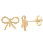 Orecchini nodo 8x11 mm - Argento 925 dorato con oro fino x2|raw }}