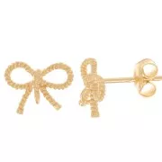 Orecchini nodo 8x11 mm - Argento 925 dorato con oro fino x2