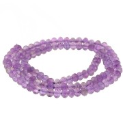 Perle schiacciate sfaccettate 4x3 mm Amethyste x 35 cm