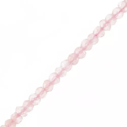 Perle schiacciate sfaccettate 4x3 mm Quartz Rose x 35 cm