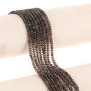 Perle schiacciate sfaccettate 4x3 mm Smoky Quartz x 35 cm