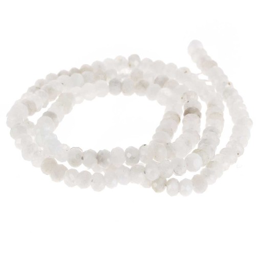 Perle schiacciate sfaccettate 4x3 mm Pietra di luna x 35 cm